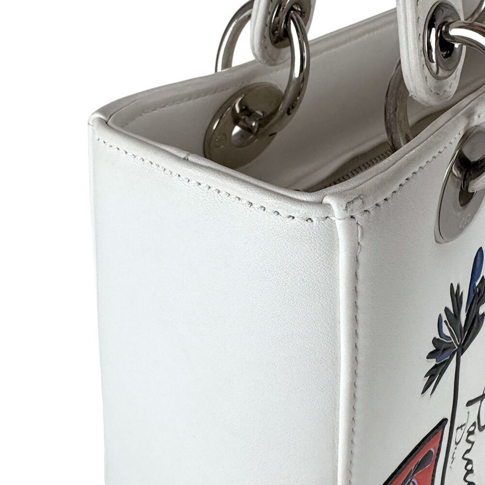 CHRISTIAN DIOR White Leather Shoulder Bag - Picture 6 of 14